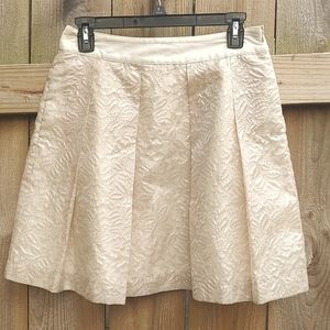 🏵️See by Chloé Cream Metallic Jacquard Pleated Skirt 🏵️